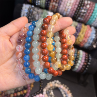 Bracelets extensibles en apatite bleue naturelle de 8 mm, bracelet en agate mousse, bracelet en cristal pour cadeaux