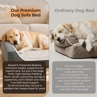 Lit pour chien extra large, canapé pour animaux de compagnie en peluche, nid pour chiot en velours avec coussin de soutien, base antidérapante pour une utilisation en intérieur