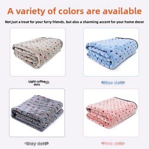 Voor Coral Polka Dot Verdikte Warme Huisdierdeken Fleece Flanel Hond Kat Quilt Hondenbedmat - Product Image 4