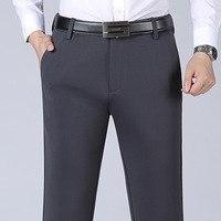 Pantalons habillés pour homme, coupe droite, classique, automne et hiver, taille extensible, pour le travail, décontracté