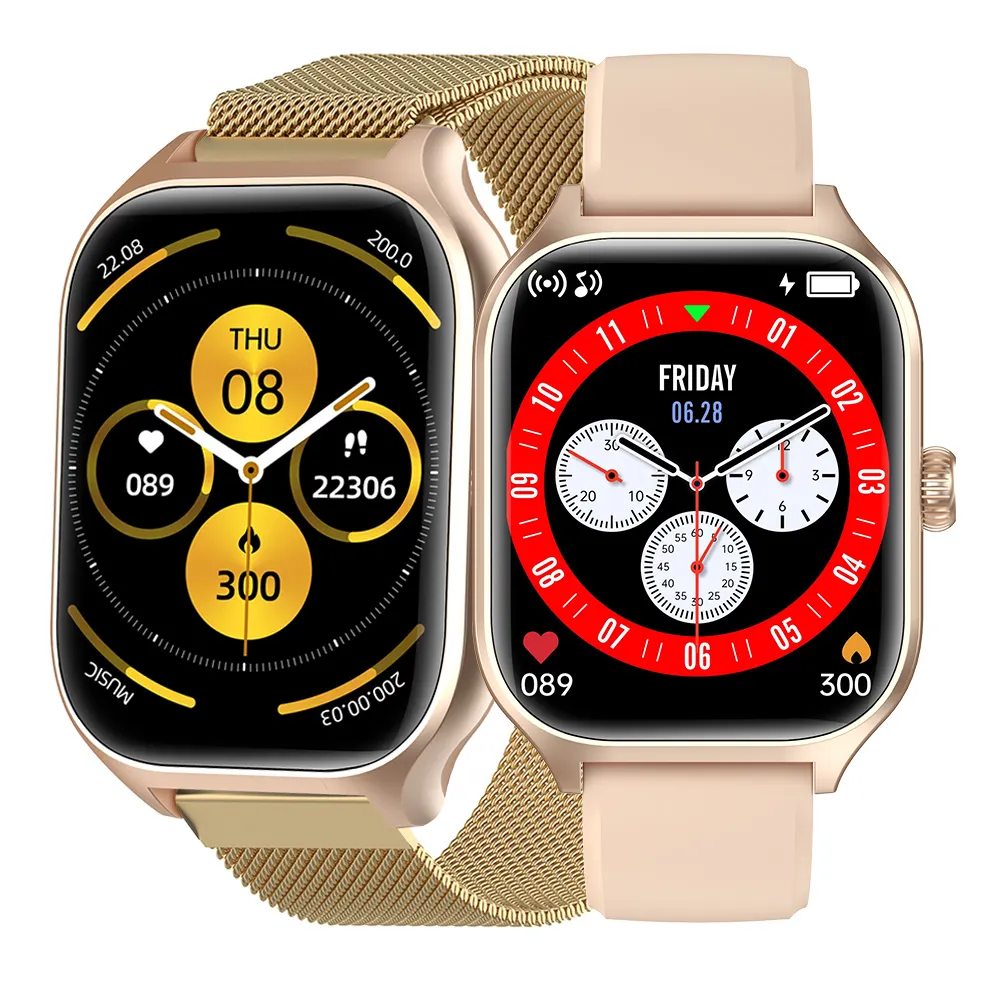 2023 Nieuwe Ct4 Smartwatch Gt4 Sport Uurklok Android Fashion Reloj Inteligente Rvs Strap Golden Square Smart Watch