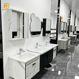Conjunto <span class=keywords><strong>de</strong></span> Muebles <span class=keywords><strong>de</strong></span> Baño Modernos para Colgar en la Pared, Gabinete <span class=keywords><strong>de</strong></span> Baño Resistente al Agua <span class=keywords><strong>de</strong></span> PVC con Espejo, Marca BF Factory - Product Image 5