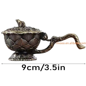 Quemador de <span class=keywords><strong>incienso</strong></span> a precio de fábrica con asa, regalos de purificación de aire, decoración de fragancia de Metal para el hogar, soporte de <span class=keywords><strong>incienso</strong></span> de <span class=keywords><strong>rana</strong></span> de loto - Product Image 6