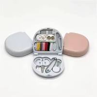 Boîte de rangement pour aiguilles et fils, mini kit de couture portable rond, nouveau style, boîte en tissu pour le tricot à la main