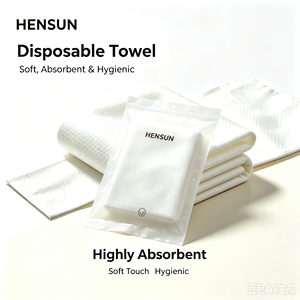 Serviettes de bain jetables Hensun en tissu non tissé, emballées individuellement, pour voyage et spa - Product Image 2