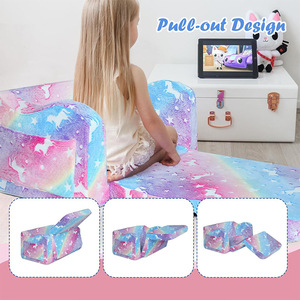 Canapé pour enfants en peluche pliable 65cm X 42cm X 40cm pour chambre de fille, design contemporain - Product Image 4