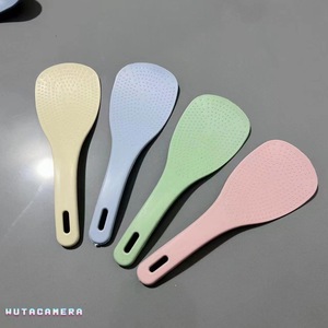 Juego de cucharas para arroz antiadherentes de paja de trigo, 8 piezas, utensilios de cocina para arroz, sopa, papillas - Product Image 5