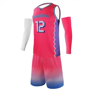 HOSTARON Basketball Jersey Custom College Basketball Uniform Breathable Sleeveless Shirt Short Team Basketball Suit For Adult