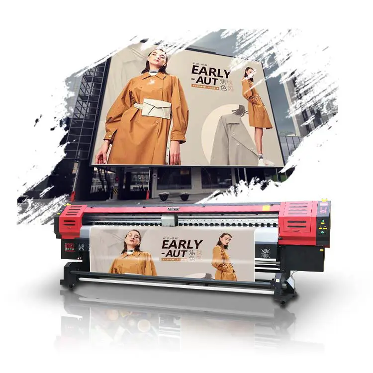 Wide format 3.2m flex banner sticker canvas oil painting eco solvent printer with i3200&DX5 print heads