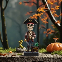 Décoration d'intérieur Halloween personnalisée en usine Figurines d'horreur Bobblehead de voiture Accessoires de pirate Figurines Bobblehead sur mesure