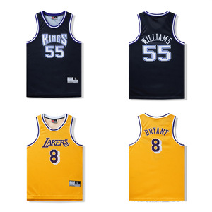 <span class=keywords><strong>Camiseta</strong></span> de malla de estilo retro americano Chaleco de baloncesto con estampado digital con - Product Image 4