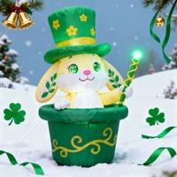 Direktvertrieb Großhandel St. Patrick's Day Kleeblatt-Grüner Hut Cartoon Aufblasbare Laterne Spielzeug für Irische Bierparty