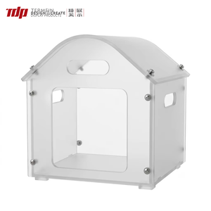 TERMEIN Maison pour chien en acrylique transparent givré, niche pour animaux de compagnie pour petits chiens et chats, mobilier pour animaux de compagnie à assembler soi-même - Product Image 4