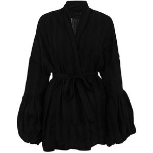 Conjunto de Blazer Personalizado para Mujer 2026, Manga Larga con Volantes, Traje Negro para Viaje - Product Image 2