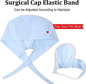 Gorros de Enfermera para Mujer, Gorros de Trabajo con Botón y Banda Absorbente de Sudor, Gorros Quirúrgicos Elásticos Ajustables para Uniforme de Dentista - Product Image 3