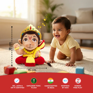 Muñeco de Peluche de Hanuman para Cantar Mantras, 22 cm, Juguete de Peluche Suave de Dios Hindú, Sonido Devocional, Ligero, para Niños de 2 a 4 Años - Product Image 5