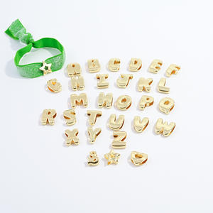 Pulsera Unisex de Cobre Elástico con Cuentas Vintage, Perforada, de Doble Cara, con 26 Letras y Forma de Corazón, en Varios Colores - Product Image 3