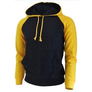 Sweats à capuche Respirant Sport Hommes Pull Coton Polyester Hoodies Noir Logo Personnalisé Photo Sweat Raglan Style Jaune Noir - Product Image 4