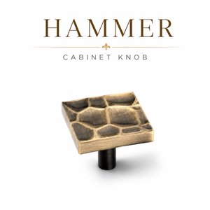 HAMMER Premium Solid Brass Cabinet Knob Elegant Furniture <b>Hardware</b> for Drawer <b>Wardrobe</b> Cupboard Kitchen Cabinet Doors - Product Image 1
