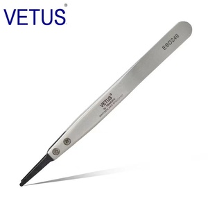 反スタティッククロス湾曲ツイザーSt-16 125mmベタスラバーティップガール型精密ツイザー - Product Image 1