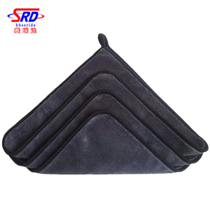 Serviette en microfibre bleue grise à poils longs pour le séchage de la voiture, vente en gros - Product Image 3