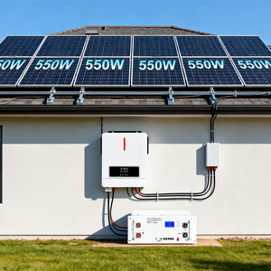 Hybrid-Netz-Solarenergiesystem mit Lithium-Batterie-Wechselrichter Komplettes Set für Netzunabhängige Solarstromanlage zu Hause - Product Image 1
