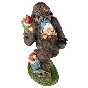 Personalizzato OEM resina mostro mangiare giardino gnome figurine divertente mestieri della decorazione della decorazione per la casa
