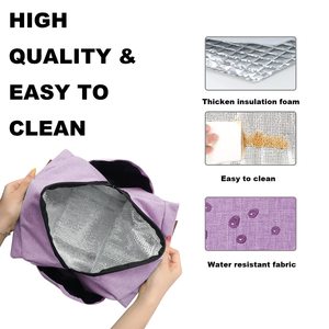 Sac à lunch isotherme grande capacité, sac bento avec deux options de transport, poches et doublure thermique - Product Image 4