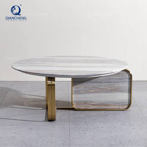 QIANCHENG tavolino rotondo di lusso da salotto mobili in marmo bianco oem ss mobili divano tavolo di nidificazione laterale - Product Image 3