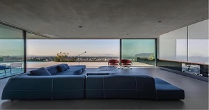 Porte coulissante moderne en alliage d'aluminium mince avec panneau en verre trempé pour balcon et patio domestiques - Product Image 3