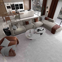 Carrelage en porcelaine aspect marbre gris clair 800x800mm, facile à nettoyer, imperméable, pour sol, mur, salon, hôtel