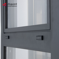 Ventana Abatible de Aluminio con Doble Acristalamiento y Malla de Seguridad, Diseño Grill, para Casa de Lujo