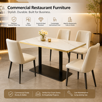 Juego de Comedor Moderno para Restaurante con Cubierta de Piedra Sinterizada y Estructura de Grado Comercial - Asientos de Lujo para Cafetería, Hotel, Bistro