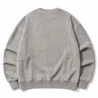 Sweat-shirt à col rond personnalisé de haute qualité, vente en gros, streetwear, fabricant premium, design vintage gris surdimensionné
