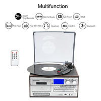 Lecteur de cassettes double, tourne-disque avec enregistrement sur cassette, haut-parleurs externes, prend en charge la fonction vinyle vers MP3