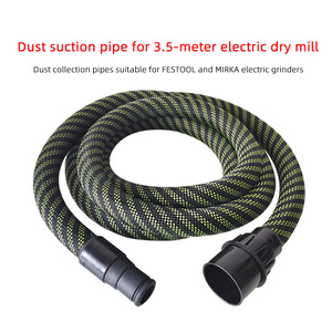 Tuyau d'aspiration universel compatible FESTOOL MIRKA, 3,5 mètres, design peau de serpent, nylon tressé, vert, modèle 350 - Product Image 2