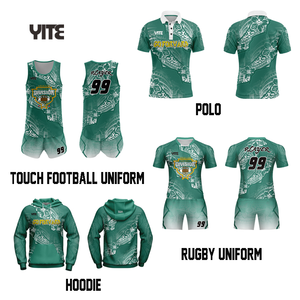 Seragam rugby hijau kustom set, seragam rugby NZ desain maori sentuh seragam rugby - Product Image 1