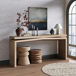 Rustic Solid Wood Veneer Console <b>Table</b> 65 Inch Long Farmhouse Entryway Sofa <b>Table</b> For Living Room Hallway Behind Couch - Product Image 2