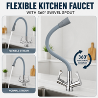 Robinet d'eau en plastique chromé 2026 avec logo personnalisable, tuyau flexible en PVC, pulvérisation double mode – Vente en gros directe fabricant