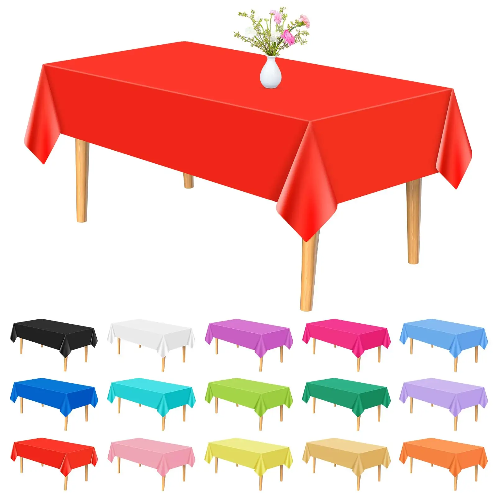 Taplak meja plastik multiwarna taplak meja piknik persegi panjang untuk Pancuran bayi pesta pernikahan ulang tahun Natal Makan dapur rumah