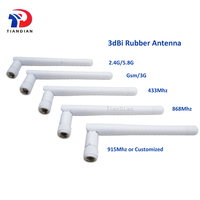 Antena Externa Lora 433Mhz 868Mhz 915Mhz Omni 110mm Doble Banda 2.4G 5G 5.8G de Goma para Wifi