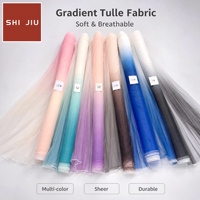 Tissu en tulle 100 % nylon respirant de 1 mm, couleur dégradée, léger, pour robes de soirée et robes à paillettes, tissu en dentelle