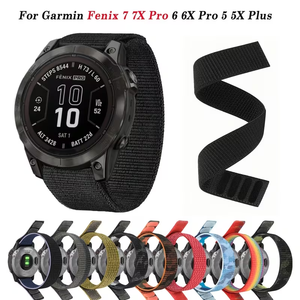 Sangle en nylon à boucle rapide 22/26 mm pour <span class=keywords><strong>montre</strong></span> connectée <span class=keywords><strong>Garmin</strong></span> Tactix 7 Instinct 2X/2 pour homme, design sport de haute qualité - Product Image 1