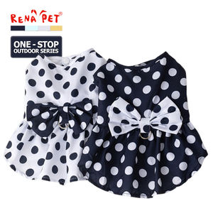 स्ट्रिप्ड पैटर्न के साथ ग्रीष्मकालीन पालतू बिल्ली कुत्ते पोशाक, पॉलिएस्टर-किफायती विकल्प से बने - Product Image 1