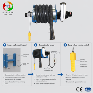 Enrouleur de Tuyau d'Échappement Électrique Motorisé Fengshen Certifié CE 127 mm 8 m 0,75 kW avec Ventilateur – Équipement Professionnel pour Garage de Réparation Automobile - Product Image 4