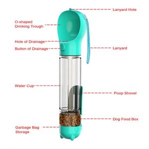 4 em 1 Dog Water Bottle Cat Acessórios <span class=keywords><strong>Pet</strong></span> Supplies com Poop Pá e Poop Bags Dogs Pets <span class=keywords><strong>Portable</strong></span> Drinking Feeder Bowl - Product Image 2