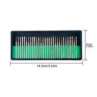 Lot de 30 fraises diamantées à tige Dremel, meuleuse électrique, accessoires électriques, foret à ongles abrasif, outil rotatif 3mm
