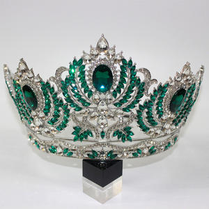 Grande <span class=keywords><strong>couronne</strong></span> de princesse élégante et colorée en strass, réglable, pour concours de beauté pour adolescentes, anniversaires, mariages - Product Image 2