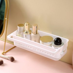 White Plastic Sink <b>Shelf</b> With <b>Suction</b> Cup For <b>Bathroom</b> Storage Basket 2nd Floor PP Material - Product Image 1