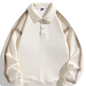 Sudaderas con capucha para hombre de talla grande en blanco pesado de poliéster de 400g con logotipo personalizado de alta calidad - Product Image 2